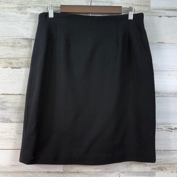 Chaus Dresses & Skirts - Chaus Petite Black 100% Worsted Wool Pencil‎ Skirt 14P Minimalist Lined Office